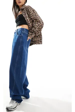 ASOS Horseshoe - Jeans met ronde, wijde pijpen in middenblauw