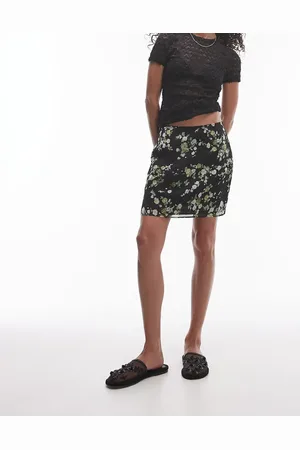 Topshop Mini rok van georgette met fijne print in