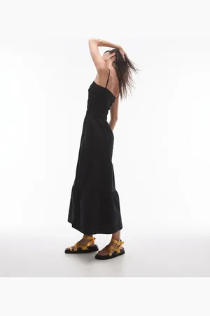 Topshop Gesmockte midi-jurk in