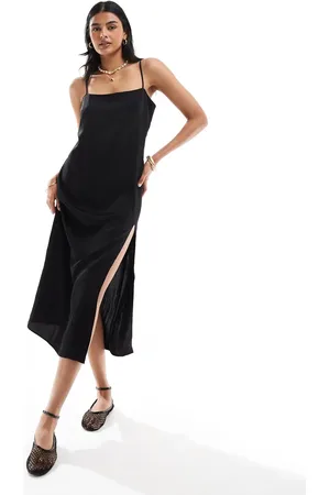 MANGO Midi cami jurk met split aan de voorkant in