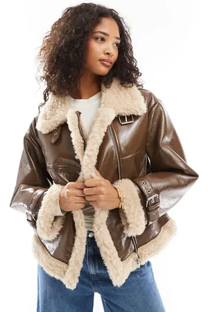 Pull&Bear Pilotenjack met imitatieschapenvacht in