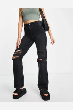 ONLY Camille - Jeans met wijde pijpen en kniescheuren in