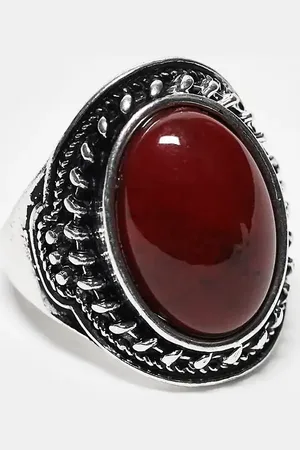 Reclaimed Antieke ring met bruine imitatiesteen