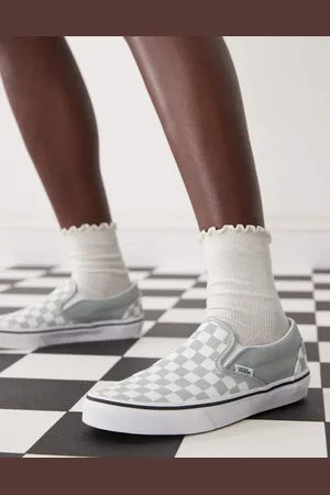 Vans Classic - Colour Theory - Instapsneakers met dambordruitjes in lichtgrijs