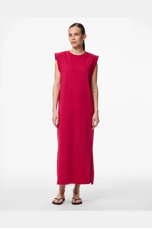 Pieces® Midi-jurk in kersenrood
