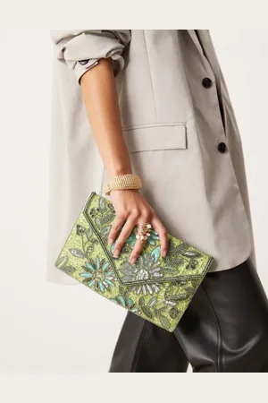 True Decadence Envelop clutch met bloemen en lovertjes in