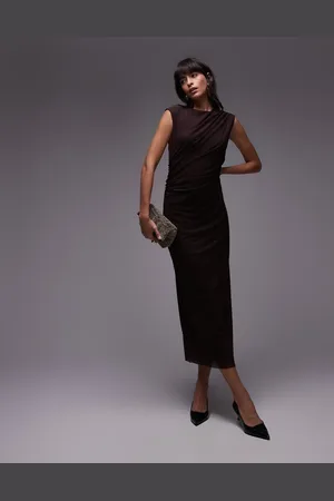 & OTHER STORIES Midi jurk van mesh met gedrapeerd detail in