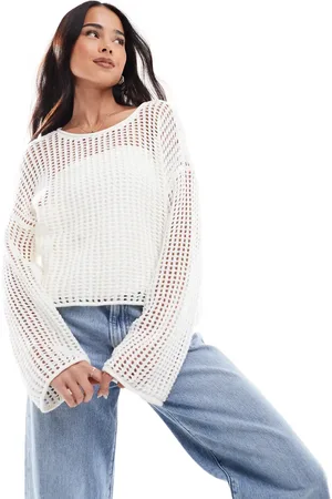 Vans Mila - Open gebreide cropped top met ronde hals in
