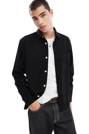 ASOS Overshirt van denim in zwart