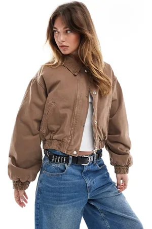 ASOS Denim bomberjack met kraagje van corduroy in