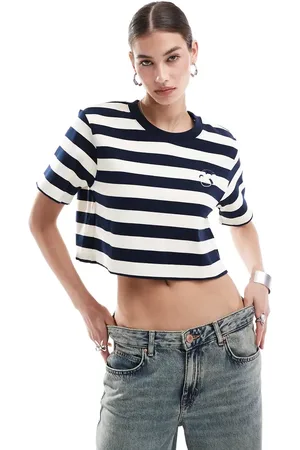 Urban Revivo Cropped gestreept T-shirt in en wit