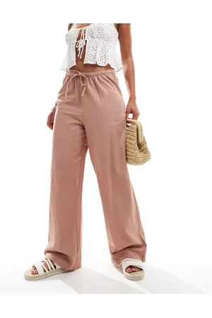 New Look Broek met wijde pijpen in lichtbruin