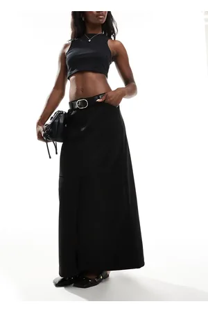 VERO MODA Maxi rok van imitatiesuède met split aan de voorkant in