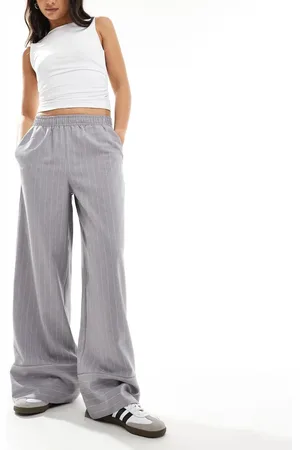 ASOS Broek met elastische taille en gemengde strepen in