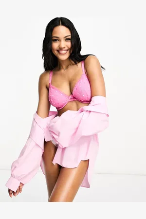 ASOS Vollere buste - Francine - Diep uitgesneden bh met geborduurde stippen en strikjes in