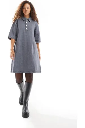 ONLY Denim jurk met korte mouwen in