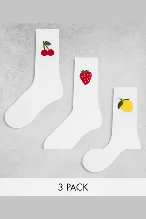 Pieces® Set van 3 paar sokken met fruitprint in