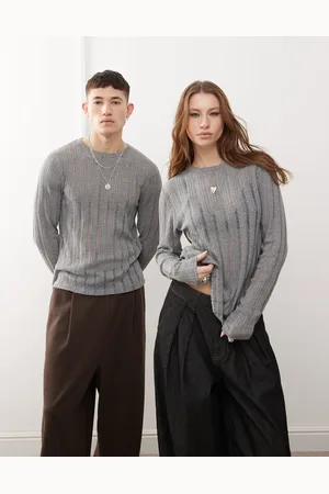 Reclaimed Unisex top met lange mouwen en laddersteek in