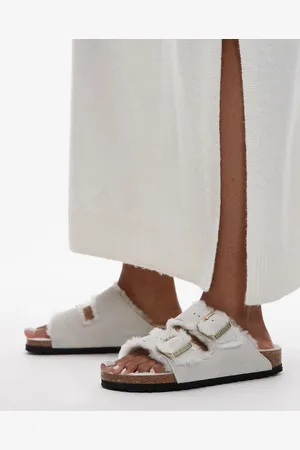 Birkenstock Arizona - Sandalen van suède met schapenvacht in
