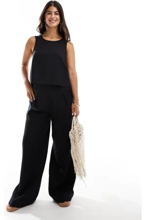 Pieces® Linnen broek met wijde pijpen in , deel van co-ord set