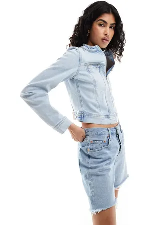 Tommy Hilfiger Denim bikerjack met lichte wassing