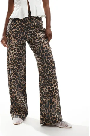 JJXX Tokyo - Jeans met wijde pasvorm in luipaardprint