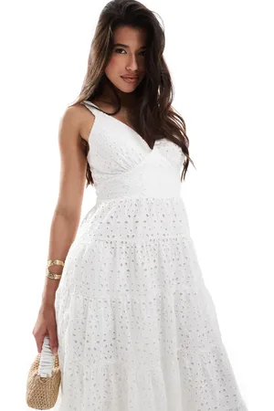 Abercrombie & Fitch Maxi jurk met oogjes en stroken in