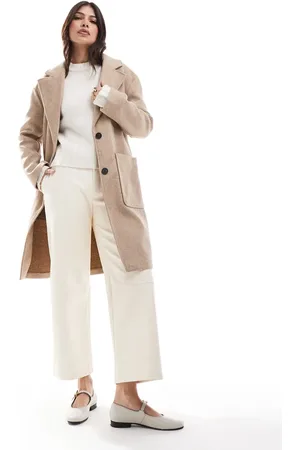 Pull&Bear Elegante jas met knoopsluiting in ecru