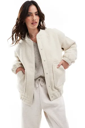 VERO MODA Ruimvallend bomberjack met textuur in lichtbeige