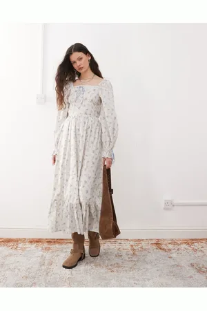 Miss Selfridge Nette maxi jurk met fijne bloemenprint in blauw