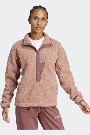 adidas Terrex Xploric - Sweatshirt van hoogpolig fleece in warmroze