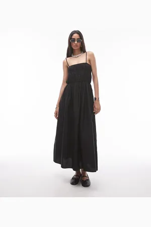 Topshop Maxi bandeau-jurk van popeline in