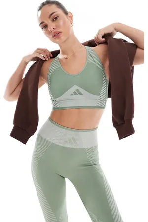 adidas Adidas - Training - D4T - Sport-bh met lichte ondersteuning in zilvergroen