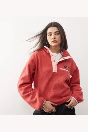 Columbia Helvetia II - Cropped fleece met drukknopen in rood en