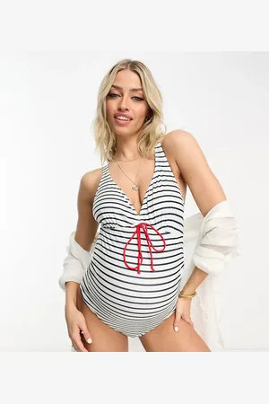 Mama;licious Mamalicious Maternity - Badpak in blauw met witte strepen