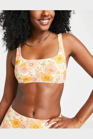& OTHER STORIES Bikinitopje met vierkante hals en bloemenprint in jaren 70 stijl