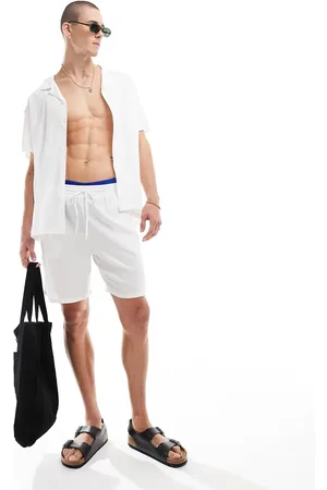 South Beach Short van linnenmix in wit