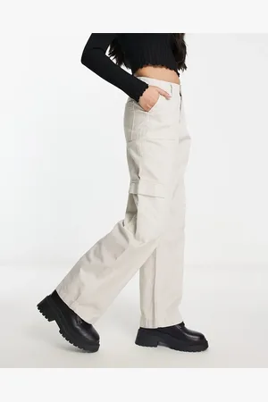 River Island Rechte cargobroek in ecru