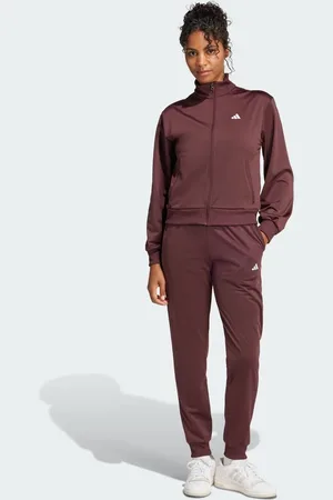 adidas Essentials - Feel Cozy - Trainingspak in robijnrood en bruin