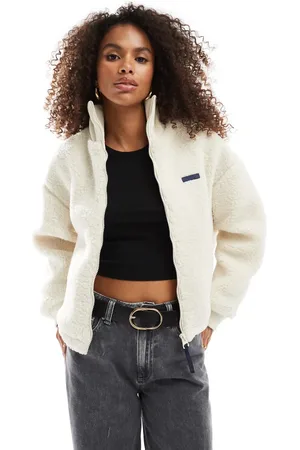 Bershka Oversized jack van schapenvacht in ecru