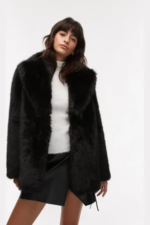 MANGO Oversized jack van imitatiebont in