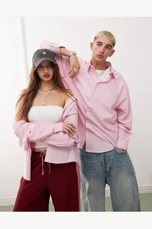 Reclaimed Unisex oversized overhemd in met witte krijtstreep