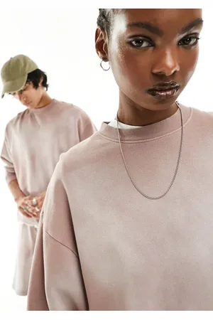 ASOS Uniseks oversized sweatshirt in met wassing, deel van co-ord set