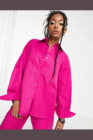 JJXX Oversized overhemd van co-ord set in felroze