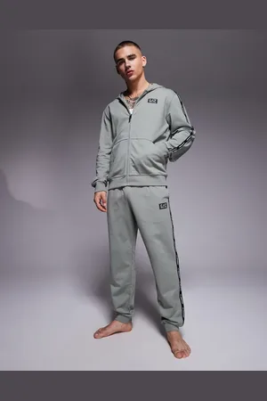 EA7 Armani - - Joggingbroek met aansluitende boorden en logobies in saliegroen, deel van co-ord set