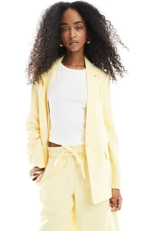 VERO MODA Mix en match - Oversized blazer in banaangeel, deel van co-ord set