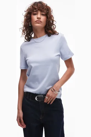 MANGO Premium - T-shirt in lichtblauw