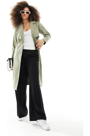 JDY Lange trenchcoat in lichtgroen