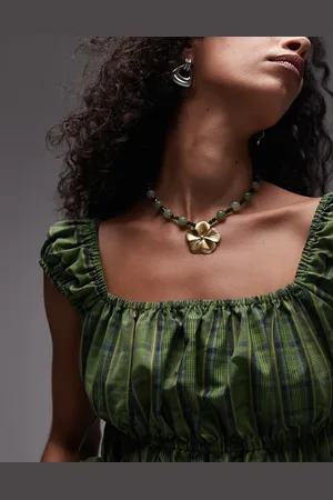 MANGO Kralenketting met bloem in