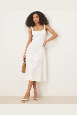 MANGO Premium - Midi jurk met uitsnijdingen in